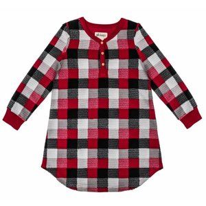 PL Sleep Girls Red/Grey/Black Plaid Flannel Nightgown Sleepshirt Size 4
